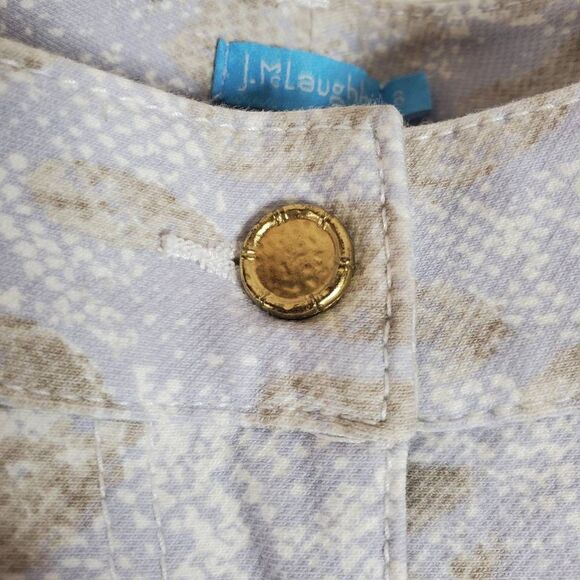 J. McLaughlin Snakeskin Print Mid-rise Lexi Slim Jeans Periwinkle Tan Size 8 - Picture 10 of 12